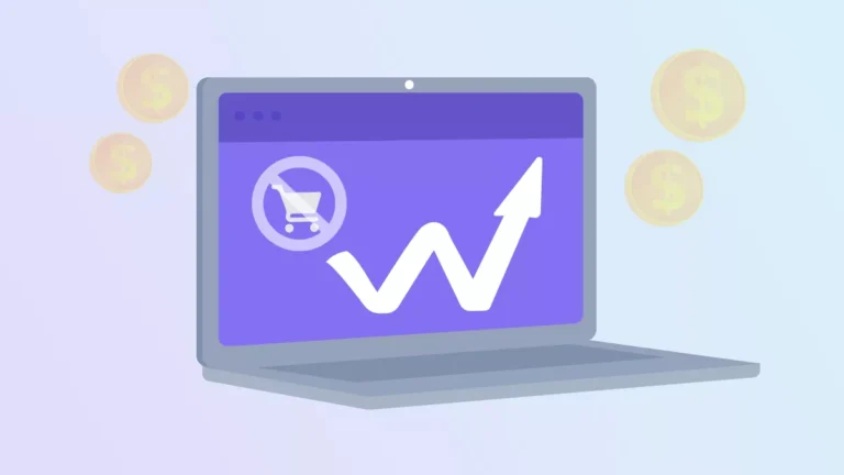 tela computador com carrinho e um proibido em cima e um grafico a subir