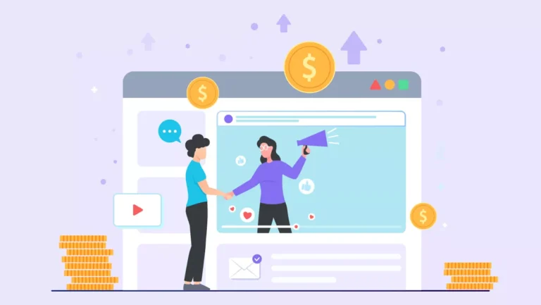 cliente apertando a mão de anunciante digital em tela de vídeo