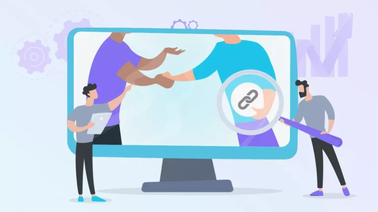 dois homens apertando as mãos no computador