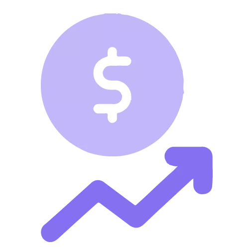 grafico crescente e simbolo de dinheiro