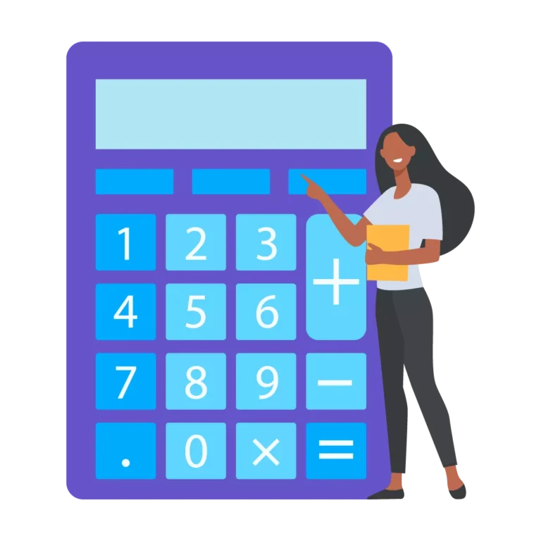 Mulher com calculadora
