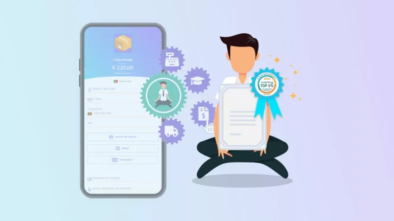 checkout guru conceito + guru com crachá do top 5 % pme portugal