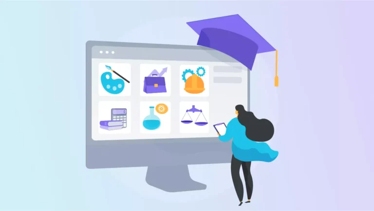 computador com diferentes tipos de cursos online
