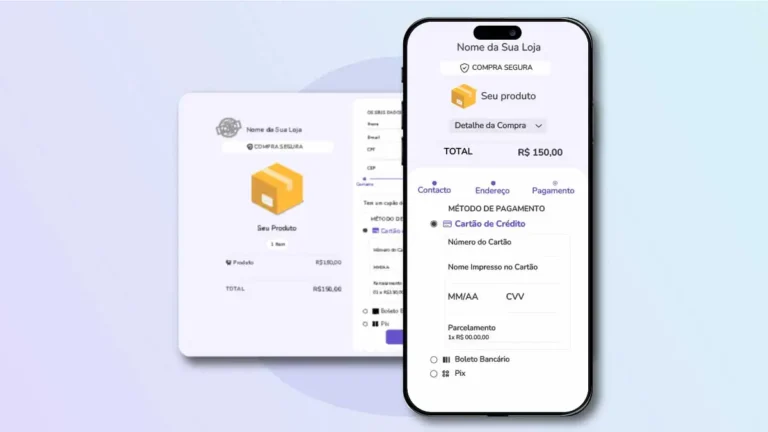apresentacao checkout em versao desktop e mobile